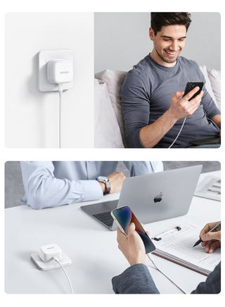 USB C iPhone Charger with 1M Lightning Cable, Fast Charging Type-C Wall Plug Compatible with iPhone 14/14 Pro/14 Pro Max/14 Plus, 13/12/11/XS, iPad Mini 6/Pro – White White with Lightning cable - view 5